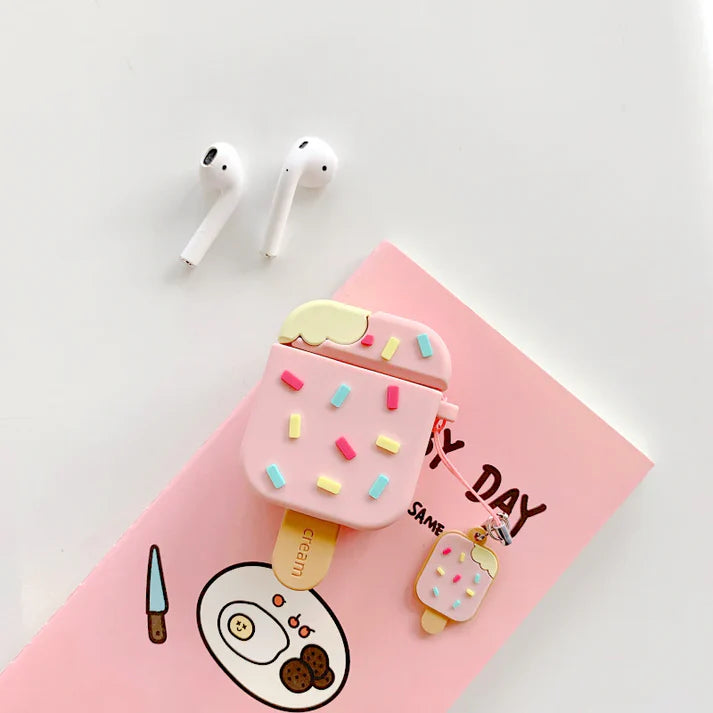 Popsicle Airpods Cover (Pink & Brown) - Premium Silicone Case