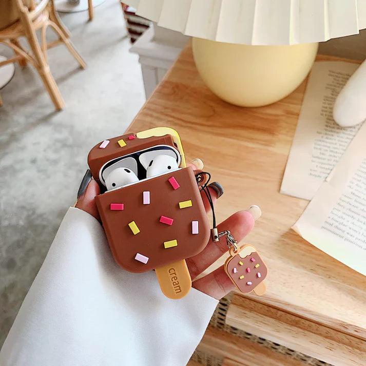 Popsicle Airpods Cover (Pink & Brown) - Premium Silicone Case