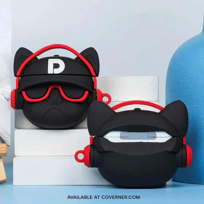 Hip Hop Dog Apple AirPods Cover - Cartoon Bulldog Silicone Case Accessories