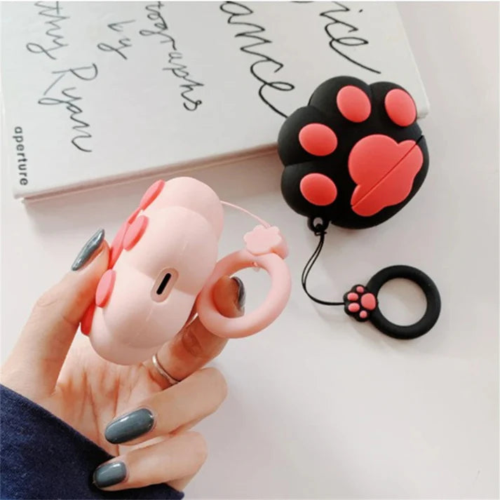 Cute Paws AirPods Case – Soft Silicone Paw-Shaped Cover with Hook by Coverner India