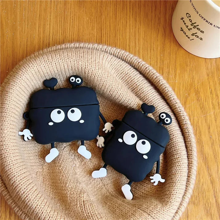 Black Coal Ball (With Hands & Legs) Airpods Cover - Premium Silicone Case