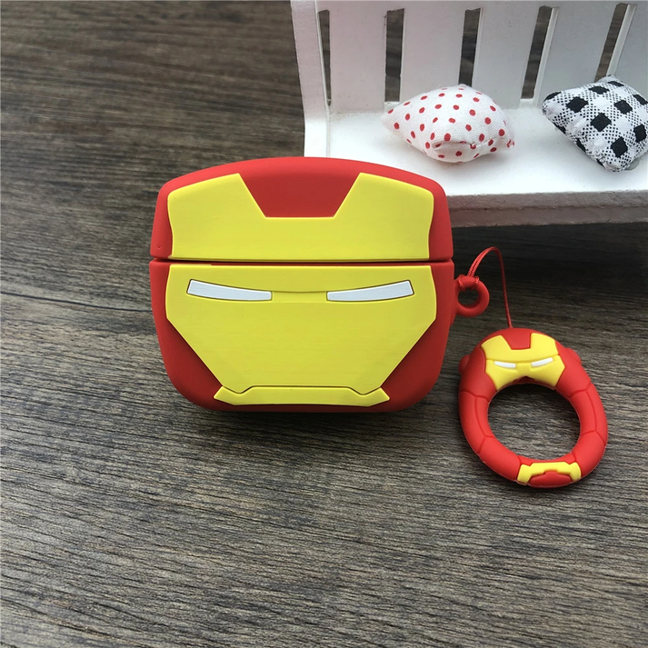 Ironman AirPods Case Cover – Superhero Armor Silicone Case with Keychain