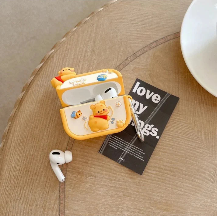 Winnie Poooh Cute Airpods Case for Apple AirPods Pro 2 - Premium Silicone Case Cover