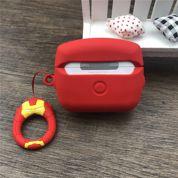 Ironman AirPods Case Cover – Superhero Armor Silicone Case with Keychain