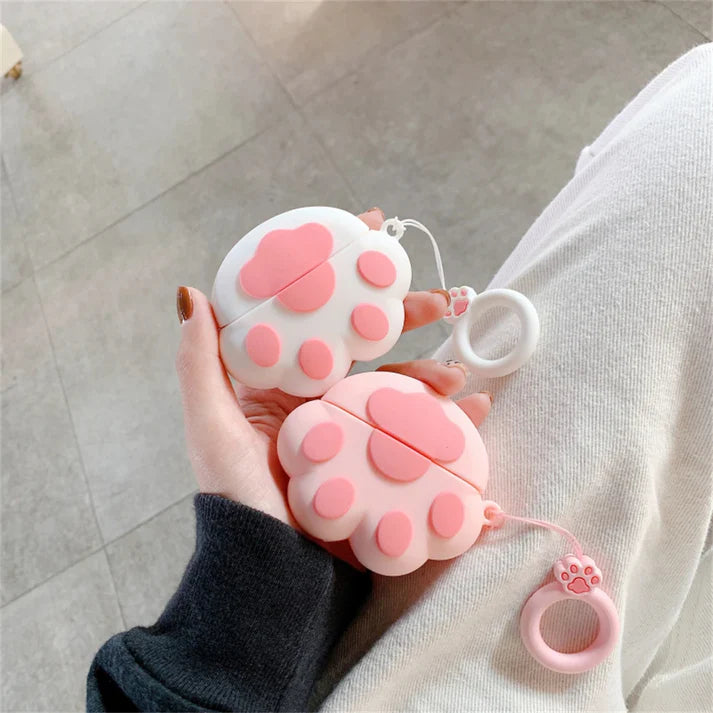 Cute Paws AirPods Case – Soft Silicone Paw-Shaped Cover with Hook by Coverner India