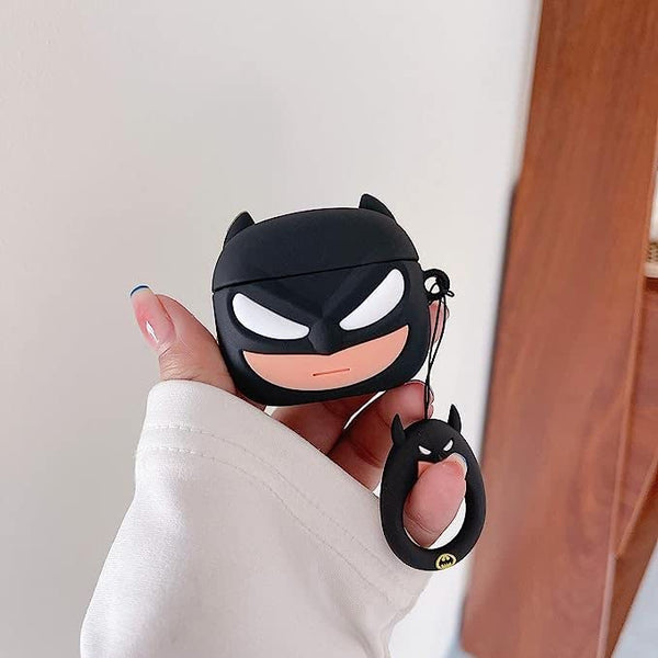 Batman AirPods Case Cover – Cute Silicone Protective Case with Keychain