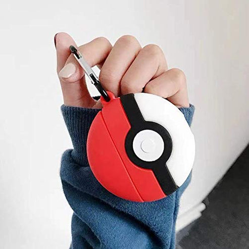 Poké Ball AirPods Case Cover – Anime Style Silicone Case with Keychain