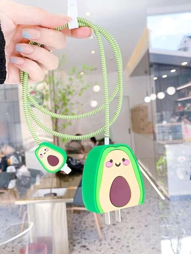 Avo-Cuddle 3-in-1 Charger Protector Set – Cute Avocado Cable Cover