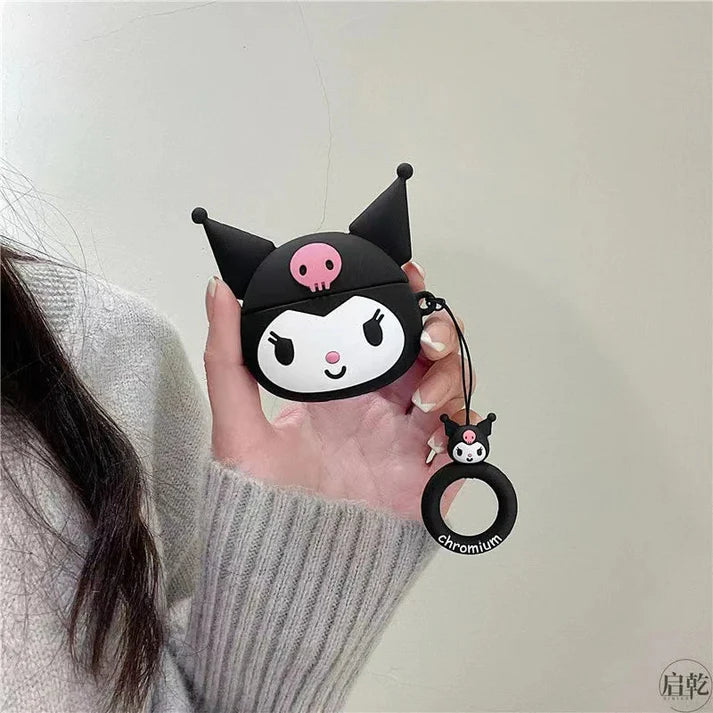KuroMii AirPods Case – Gothic-Inspired 3D Silicone Cover with Hook by Coverner India
