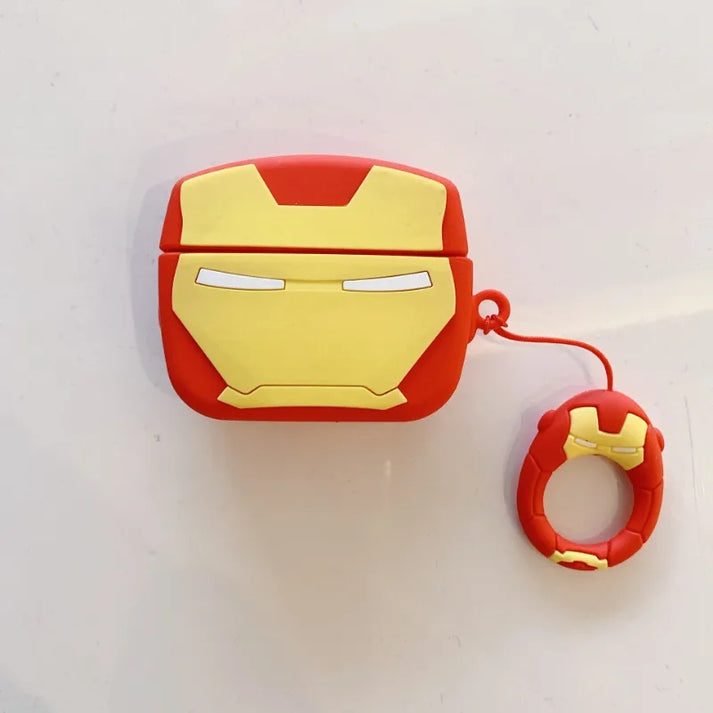 Ironman AirPods Case Cover – Superhero Armor Silicone Case with Keychain
