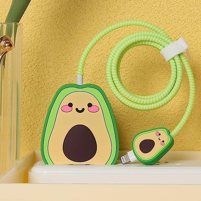 Avo-Cuddle 3-in-1 Charger Protector Set – Cute Avocado Cable Cover