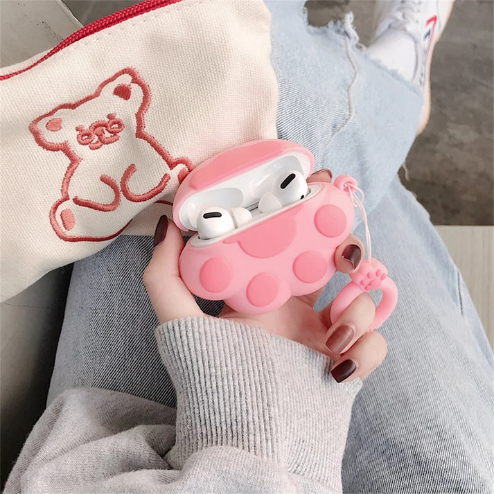 Cute Paws AirPods Case – Soft Silicone Paw-Shaped Cover with Hook by Coverner India