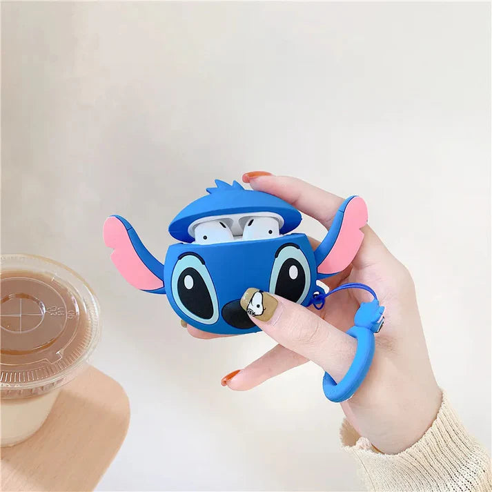 Cute 3D Cartoon Stitch AirPods pro 2 Cover – Premium Shockproof Silicone Case