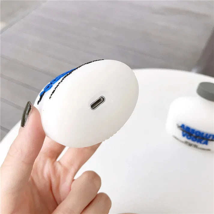 Mini Vodka Bottle Case for AirPods pro 2 – Cute 3D Silicone Earbud Cover