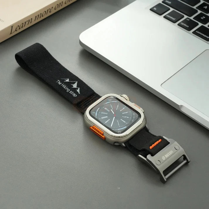 Duzon Nylon Loop Watch Band for Apple Watch – Double Velcro Strap with Magnetic Buckle (Compatible with Ultra/Series 10 to Series 1)