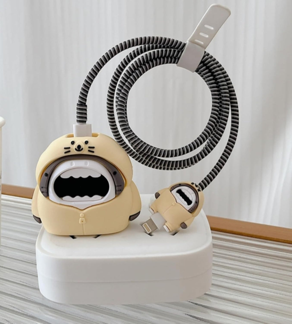 Lil' Monster Shark Charger Case & Cable Saver Set
