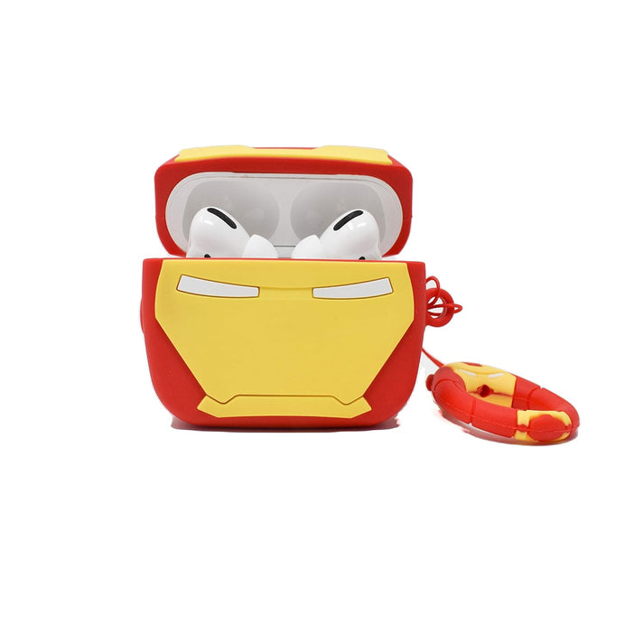 Ironman AirPods Case Cover – Superhero Armor Silicone Case with Keychain