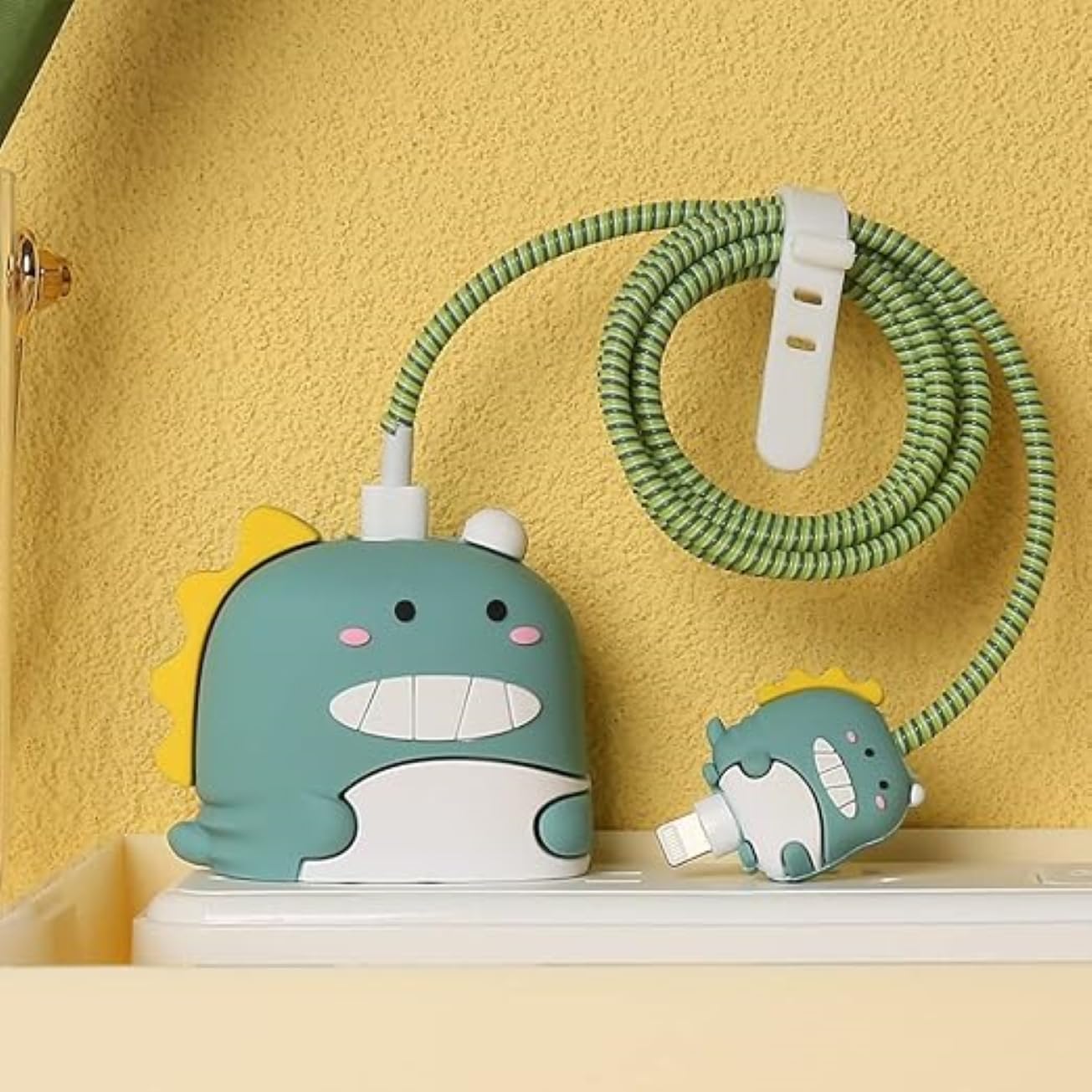 Cute Dinosaur Charger Cover & Cable Protector
