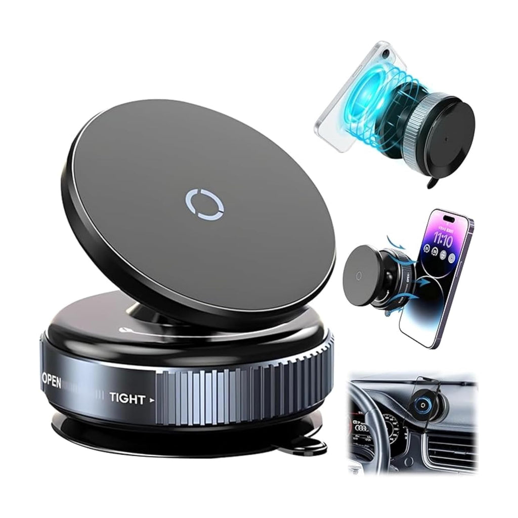 360° Magnetic MagSafe Car Phone Holder | Dashboard & Desk Stand | Strong Suction Mount for iPhone & MagSafe Cases