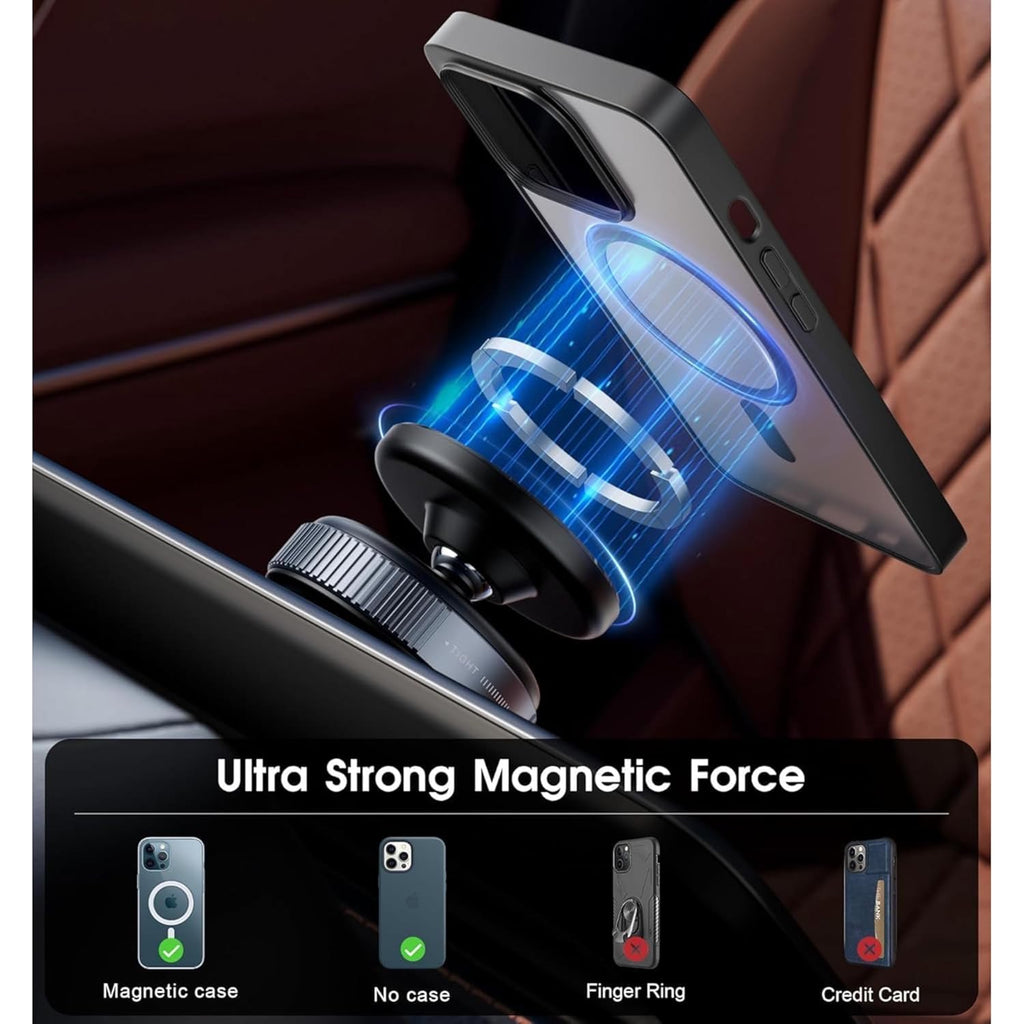 360° Magnetic MagSafe Car Phone Holder | Dashboard & Desk Stand | Strong Suction Mount for iPhone & MagSafe Cases