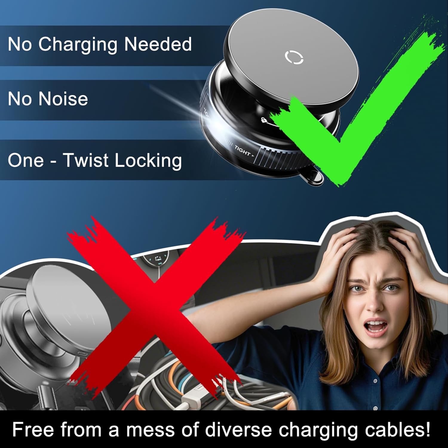 360° Magnetic MagSafe Car Phone Holder | Dashboard & Desk Stand | Strong Suction Mount for iPhone & MagSafe Cases