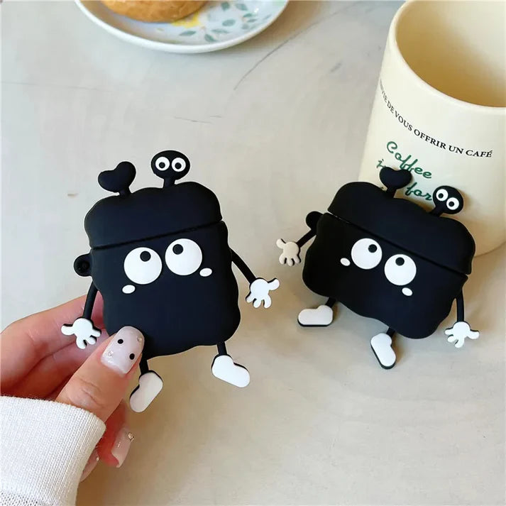 Black Coal Ball (With Hands & Legs) Airpods Cover - Premium Silicone Case