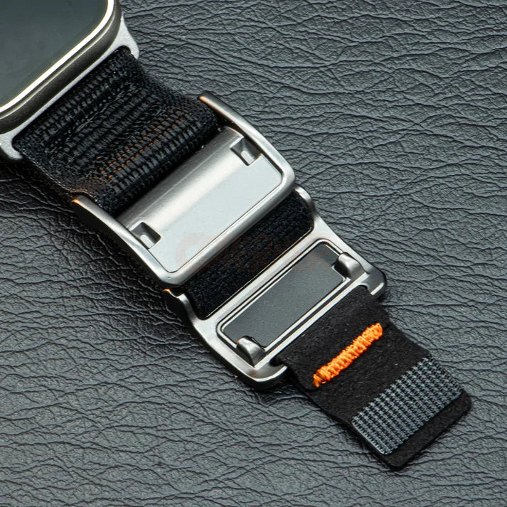 Duzon Nylon Loop Watch Band for Apple Watch – Double Velcro Strap with Magnetic Buckle (Compatible with Ultra/Series 10 to Series 1)