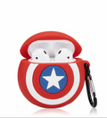 Captain Shield AirPods Case Cover – Silicone Protective Case with Keychain