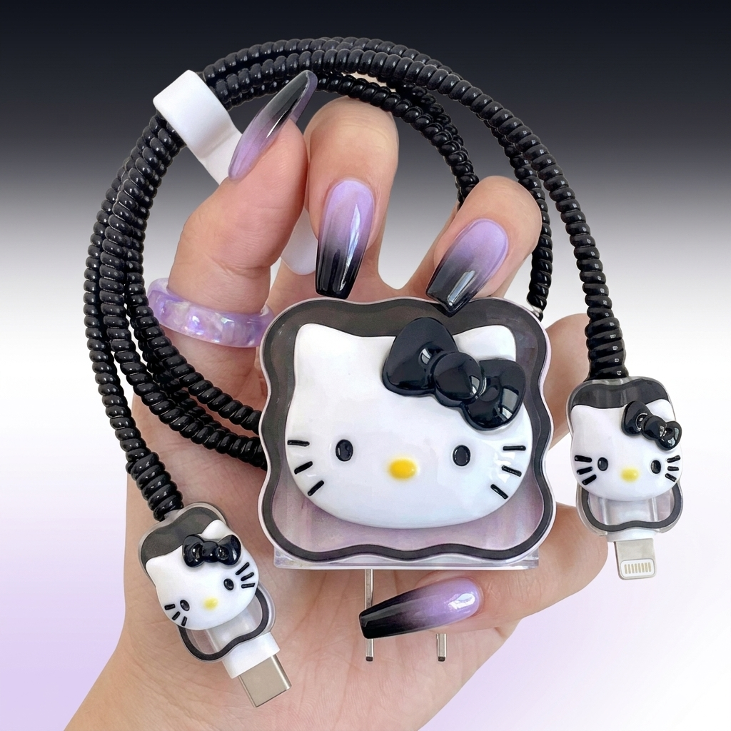 Hello kitty, Charger Cover with Cable Protector for iPhone
