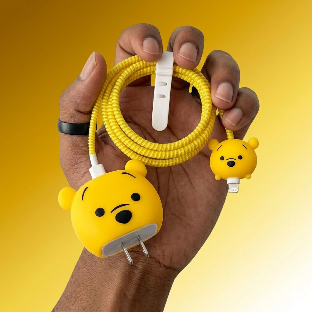 Winnie The Pooh Charger Cover with Cable Protector