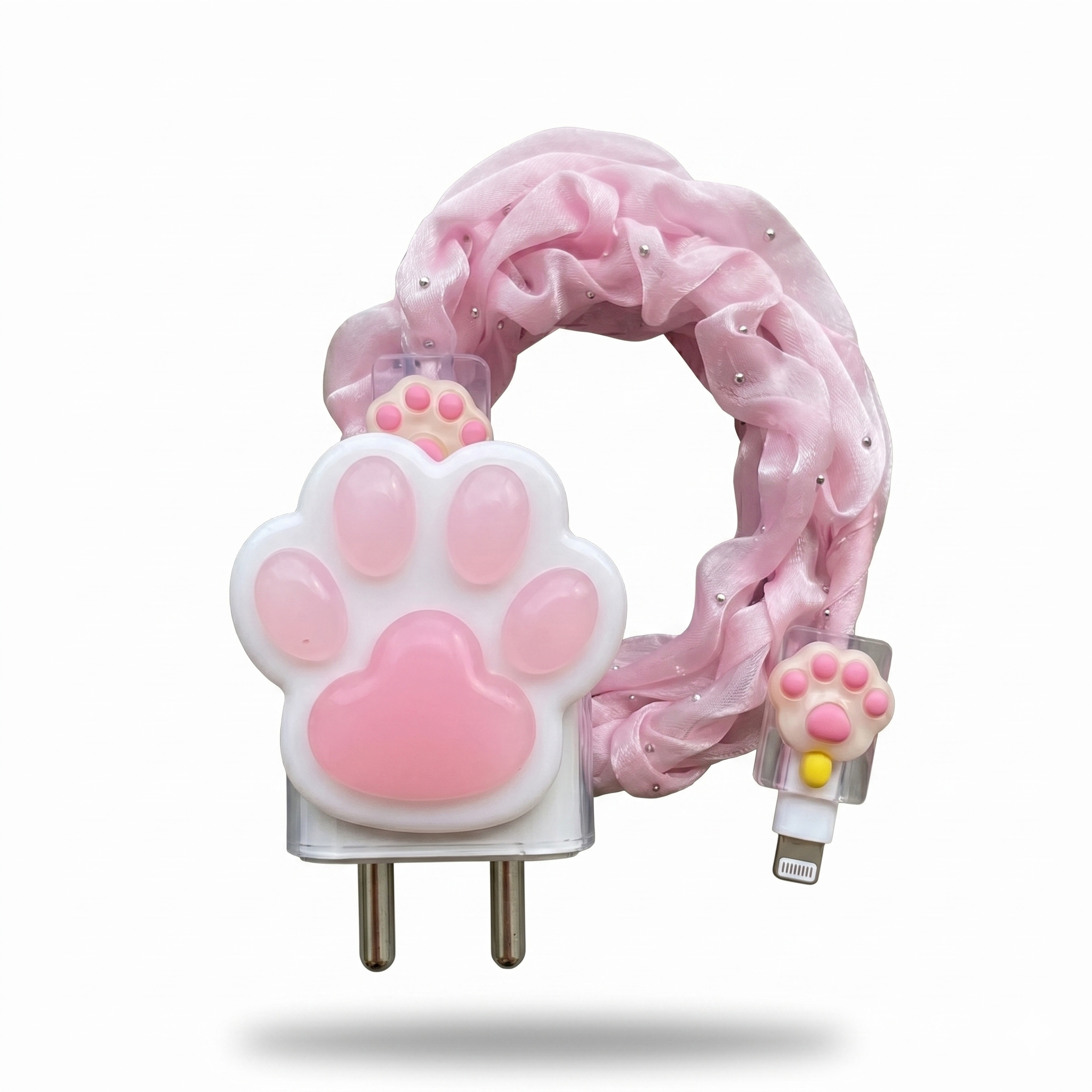 Pink Paw 3D Charger Case & Cable Protector