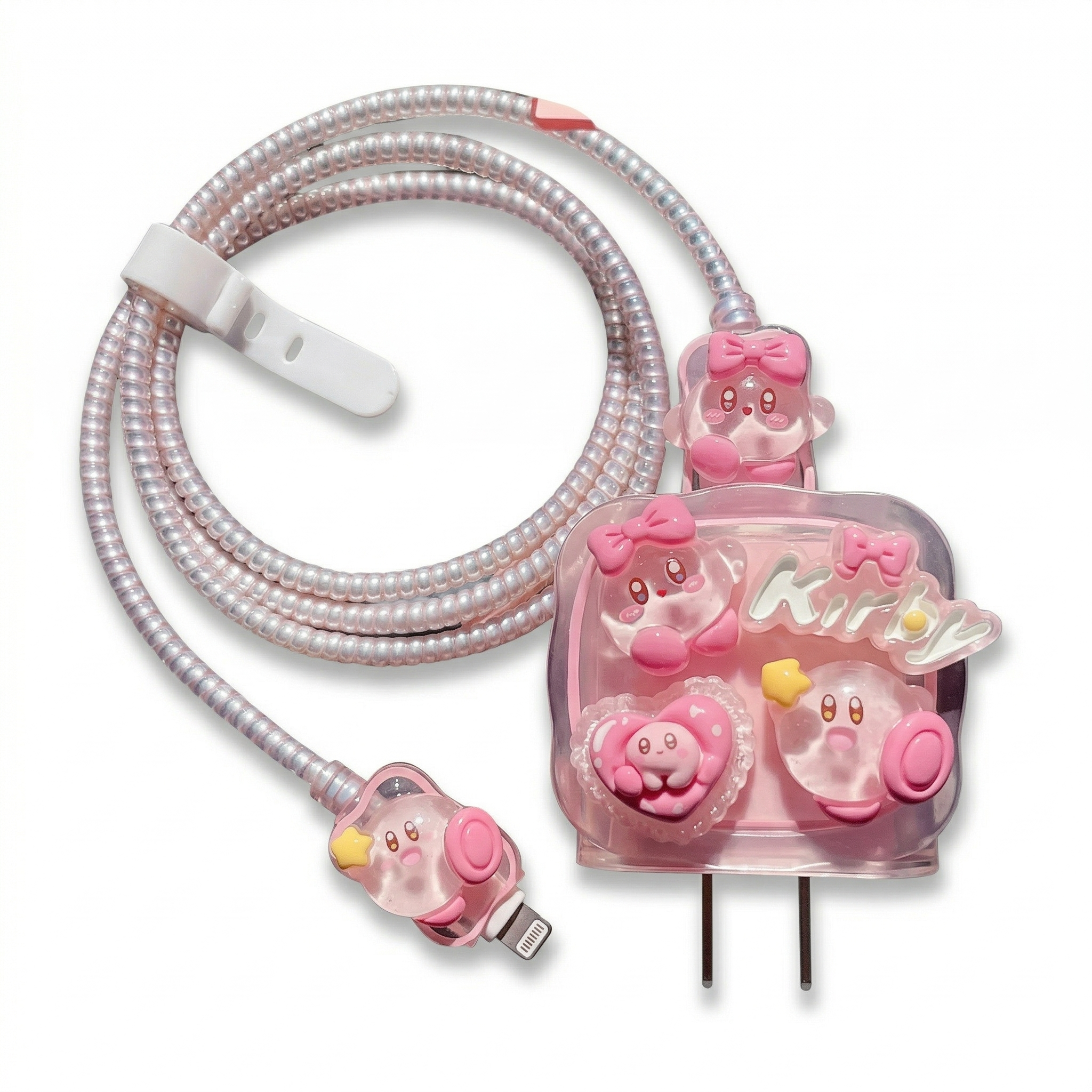 Kirby Silicone Star & Bow Charger Protector Set