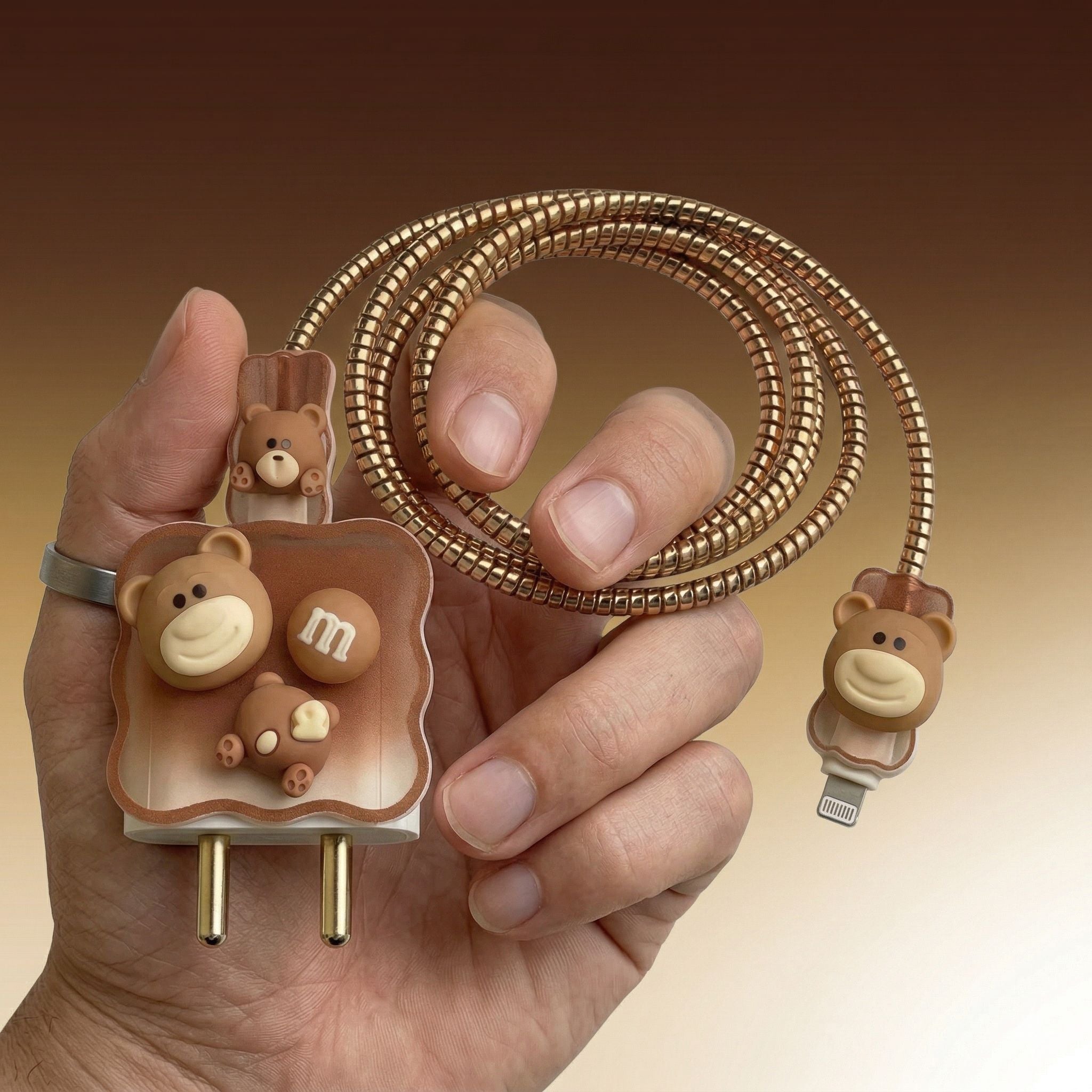 Brown Bear Charger Cover & Cable Protector