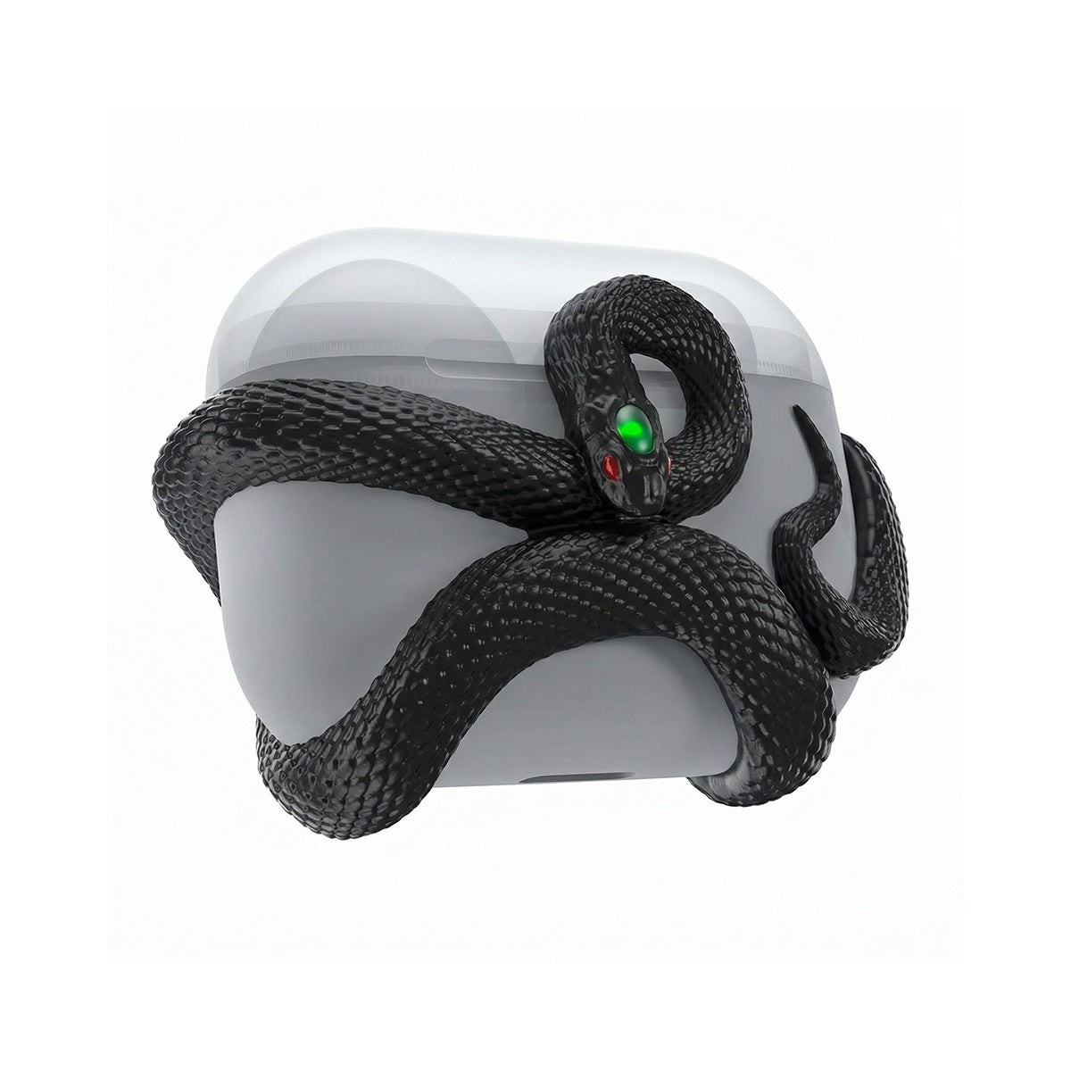 White Snake "Emerald Eye" 3D Silicone AirPods Pro Case – Serpent Series