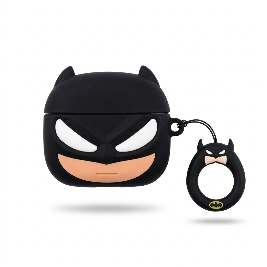 Batman AirPods Case Cover – Cute Silicone Protective Case with Keychain