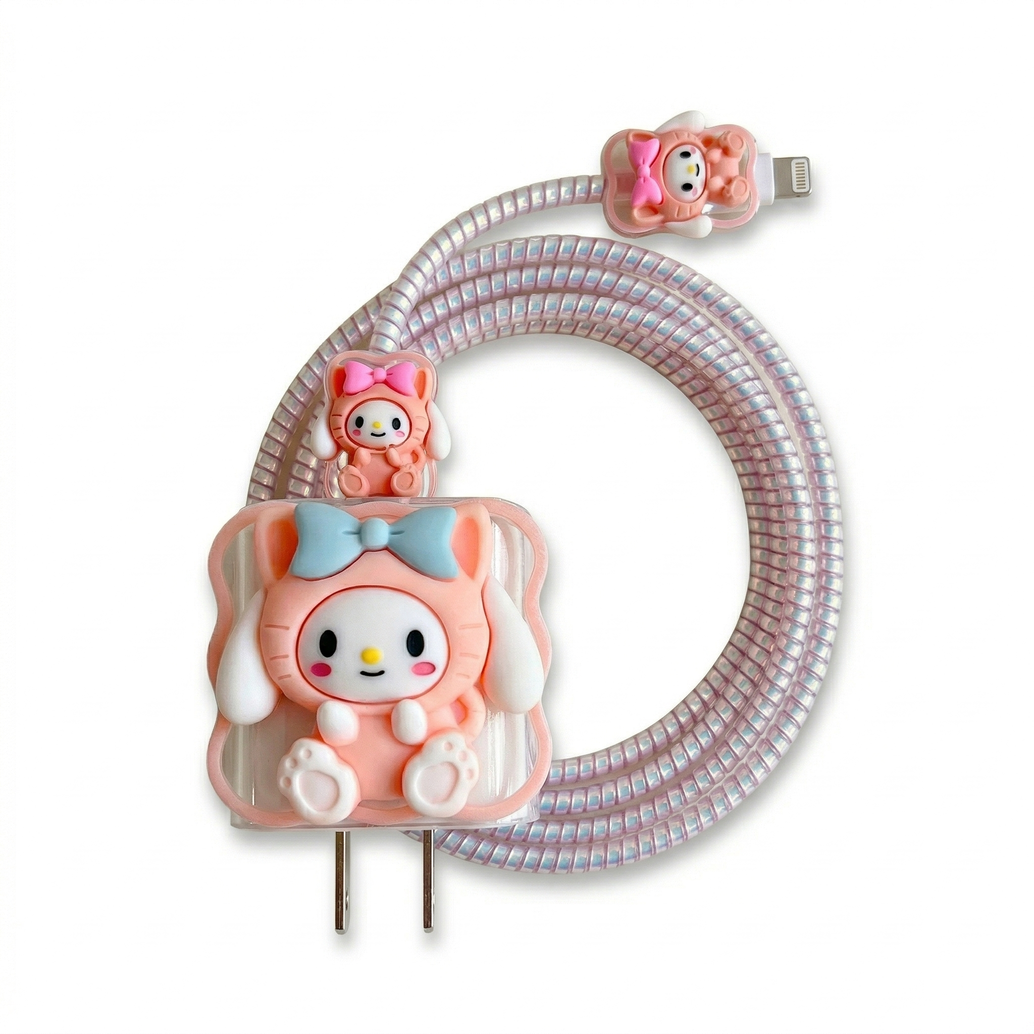 My Melody 3D Silicone Cute Bunny Charger Protector Set