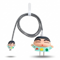 Shin-chan Cartoon Charger Case and Coiled Cable Protector Set
