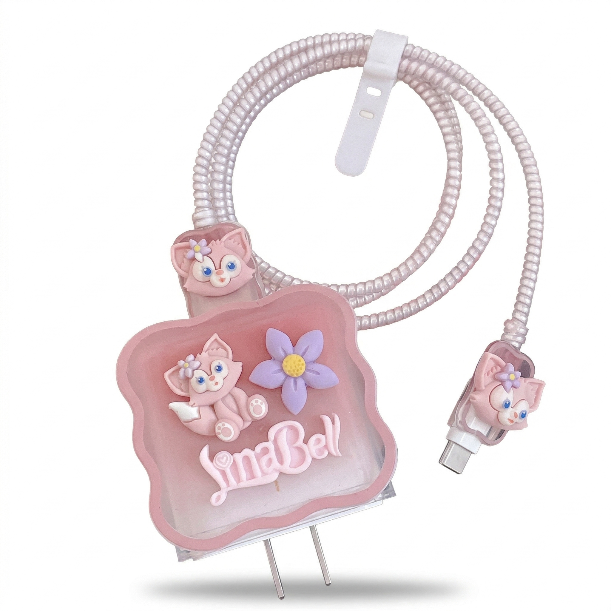 LinaBell 3D Silicone Floral Charger Protector Set