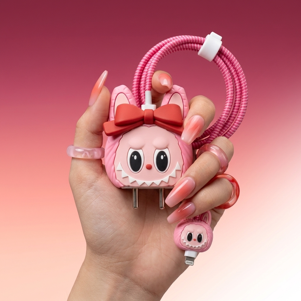 Labubu Pink Charger Cover