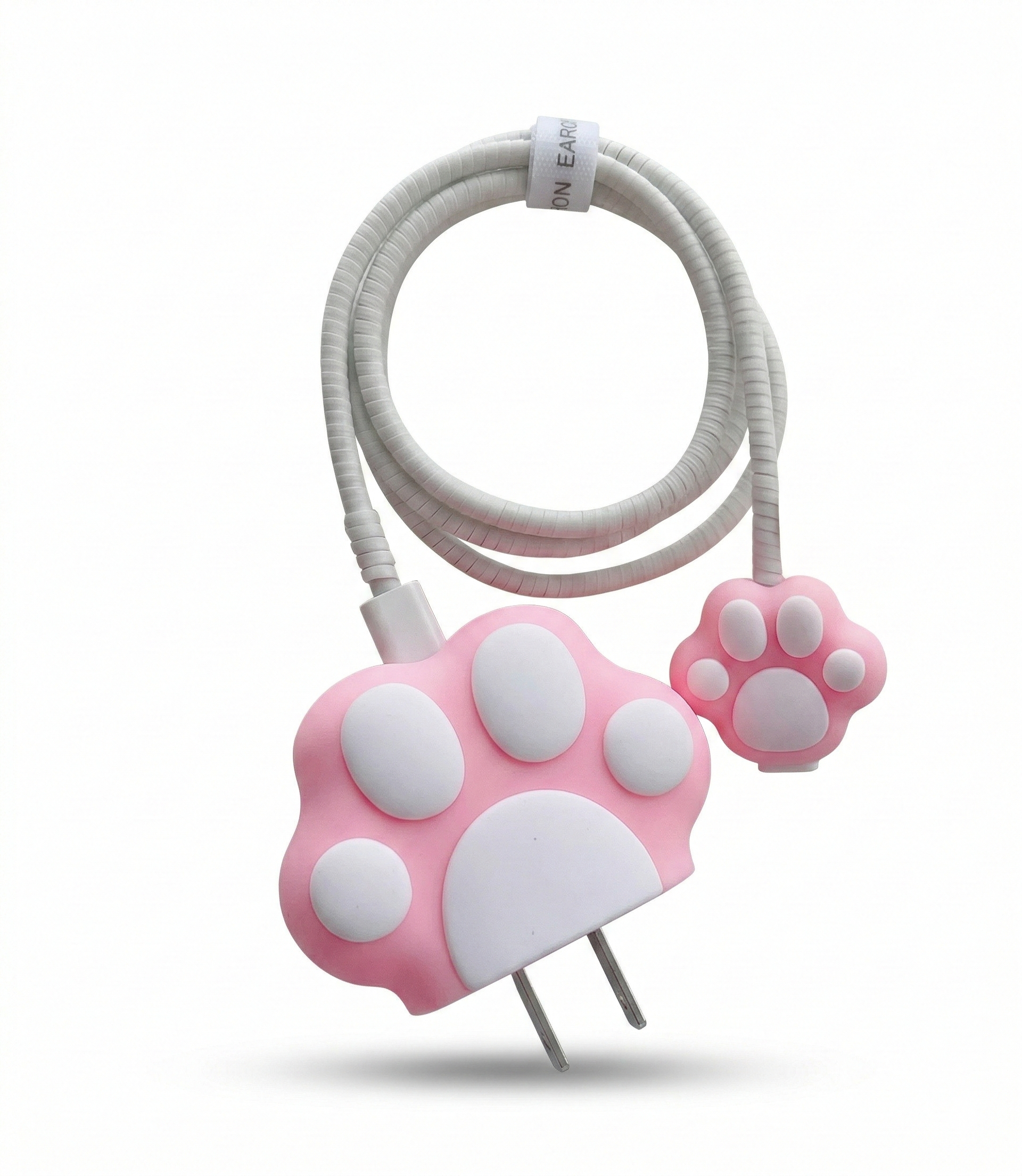 Pink Paw Charger Case & Cable Protector