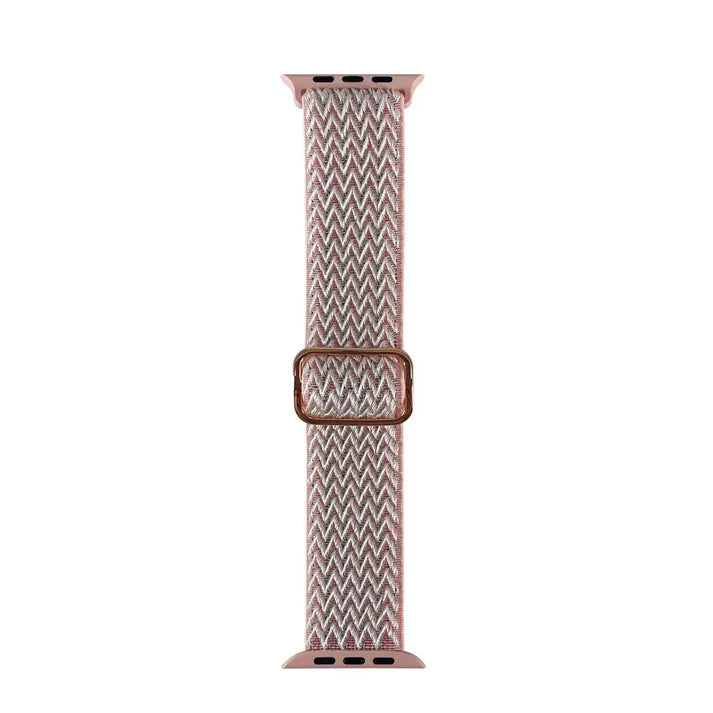 iWatch 42-44-45mm - Braided Nylon Elastic - Santa Barbara Leather Strap
