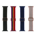 iWatch 42-44-45mm - Braided Nylon Elastic - Santa Barbara Leather Strap