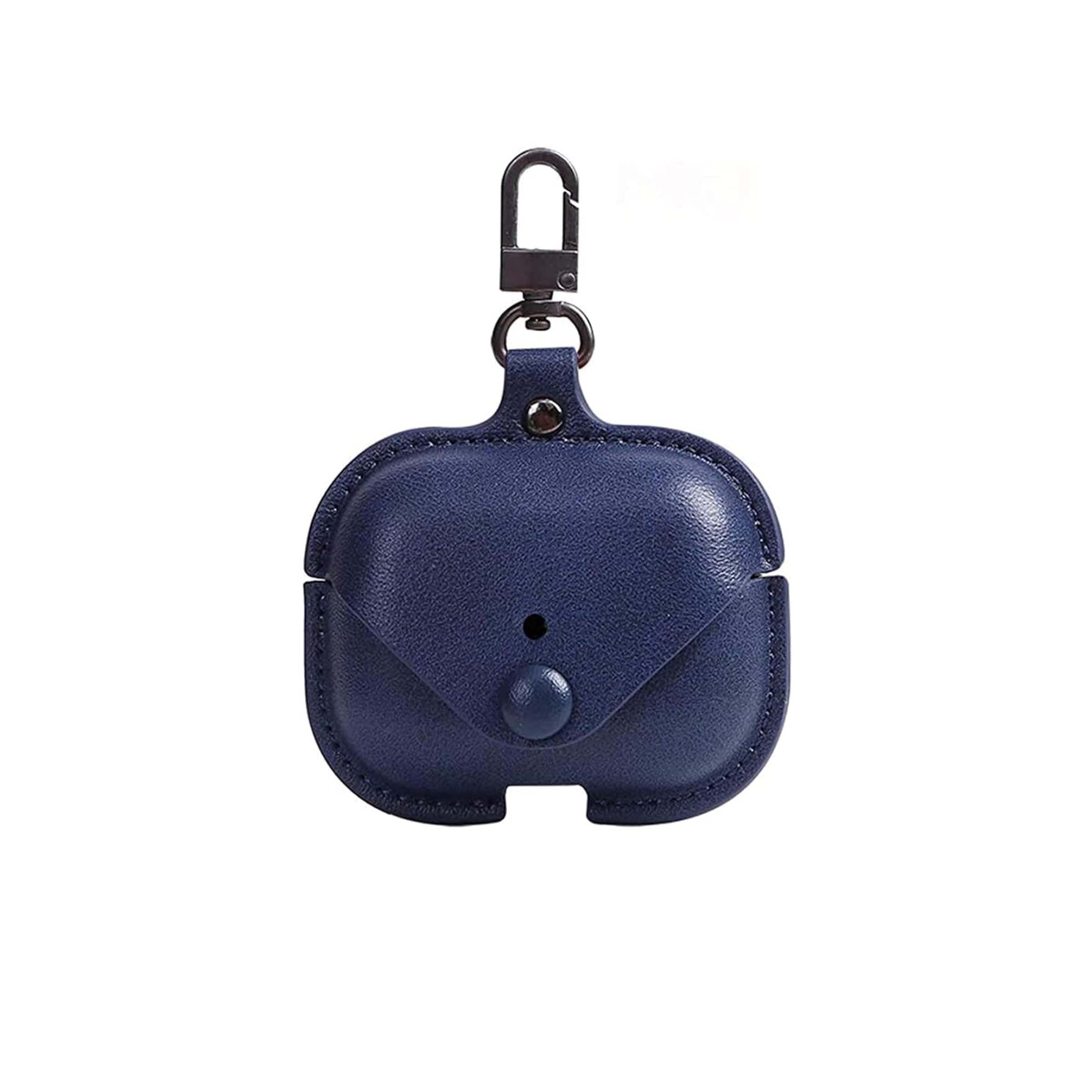 Premium Leather AirPods Case Cover – Luxury Protective Pouch with Metal Keychain