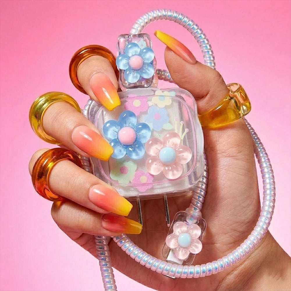 Floral Charger Cover & Cable Protector