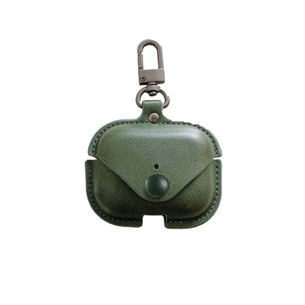 Premium Leather AirPods Case Cover – Luxury Protective Pouch with Metal Keychain