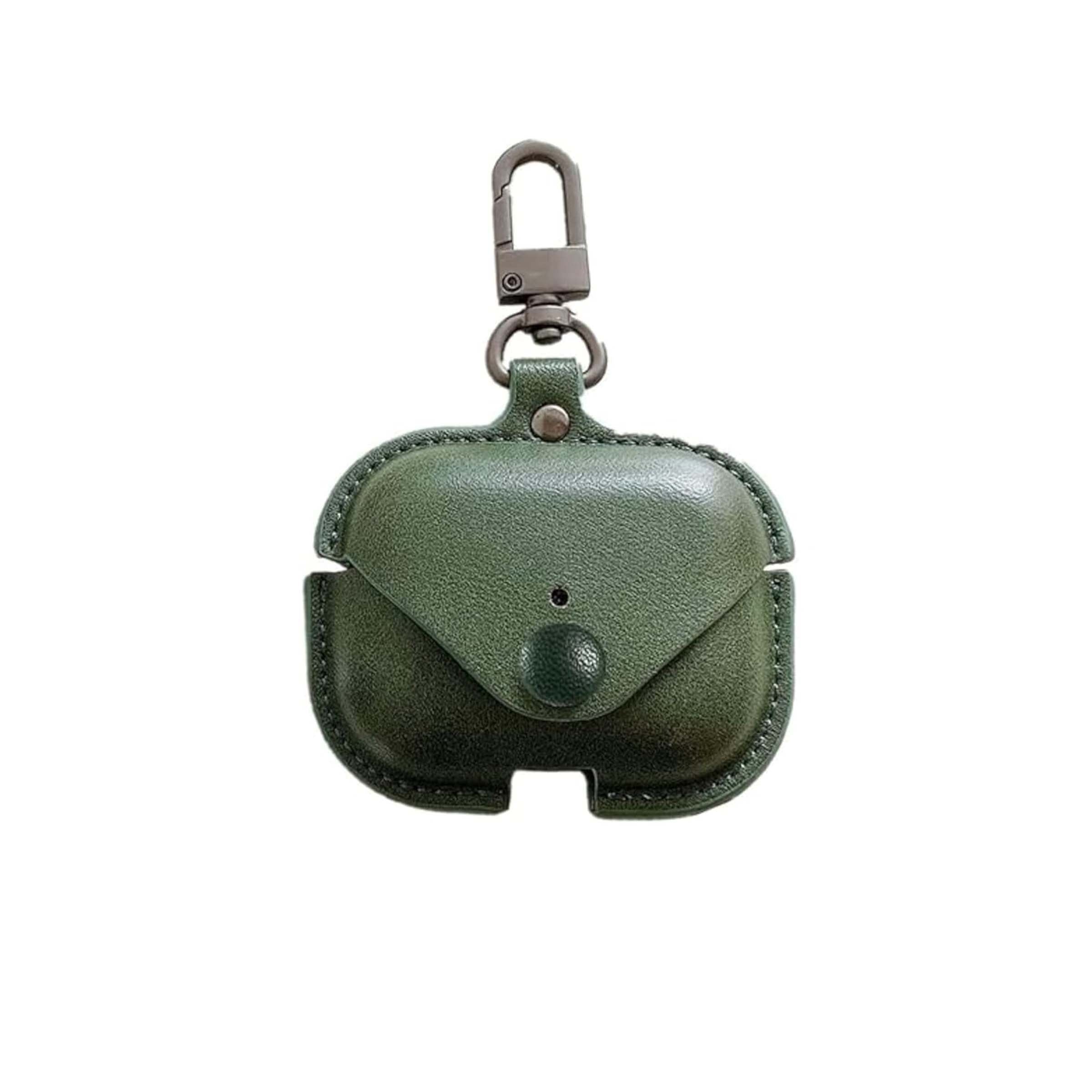 Premium Leather AirPods Case Cover – Luxury Protective Pouch with Metal Keychain