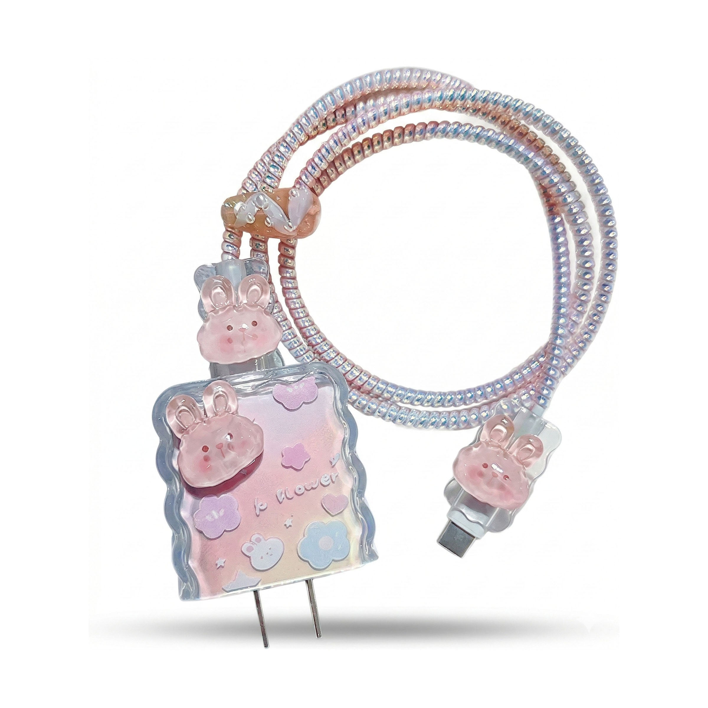 Pink Bunny Charger Cover & Cable Protector