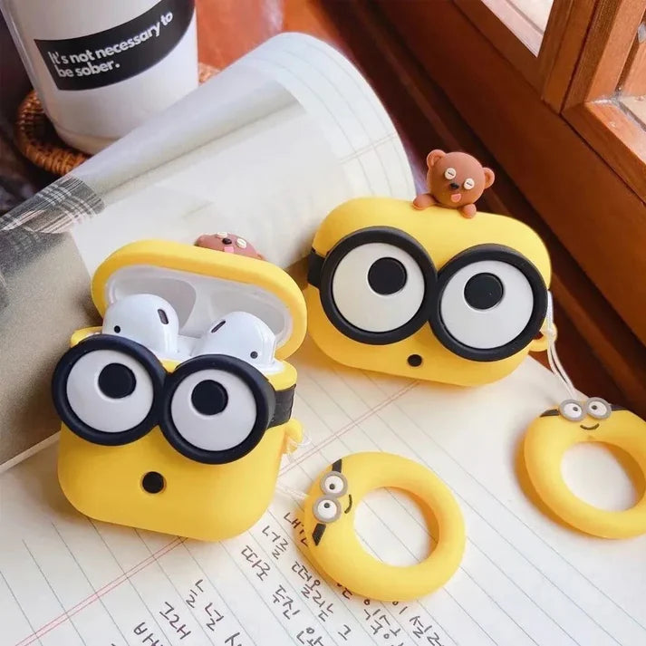 Minions Face Airpods Cover for Apple AirPods Pro 2 - Premium Silicone Case Cover