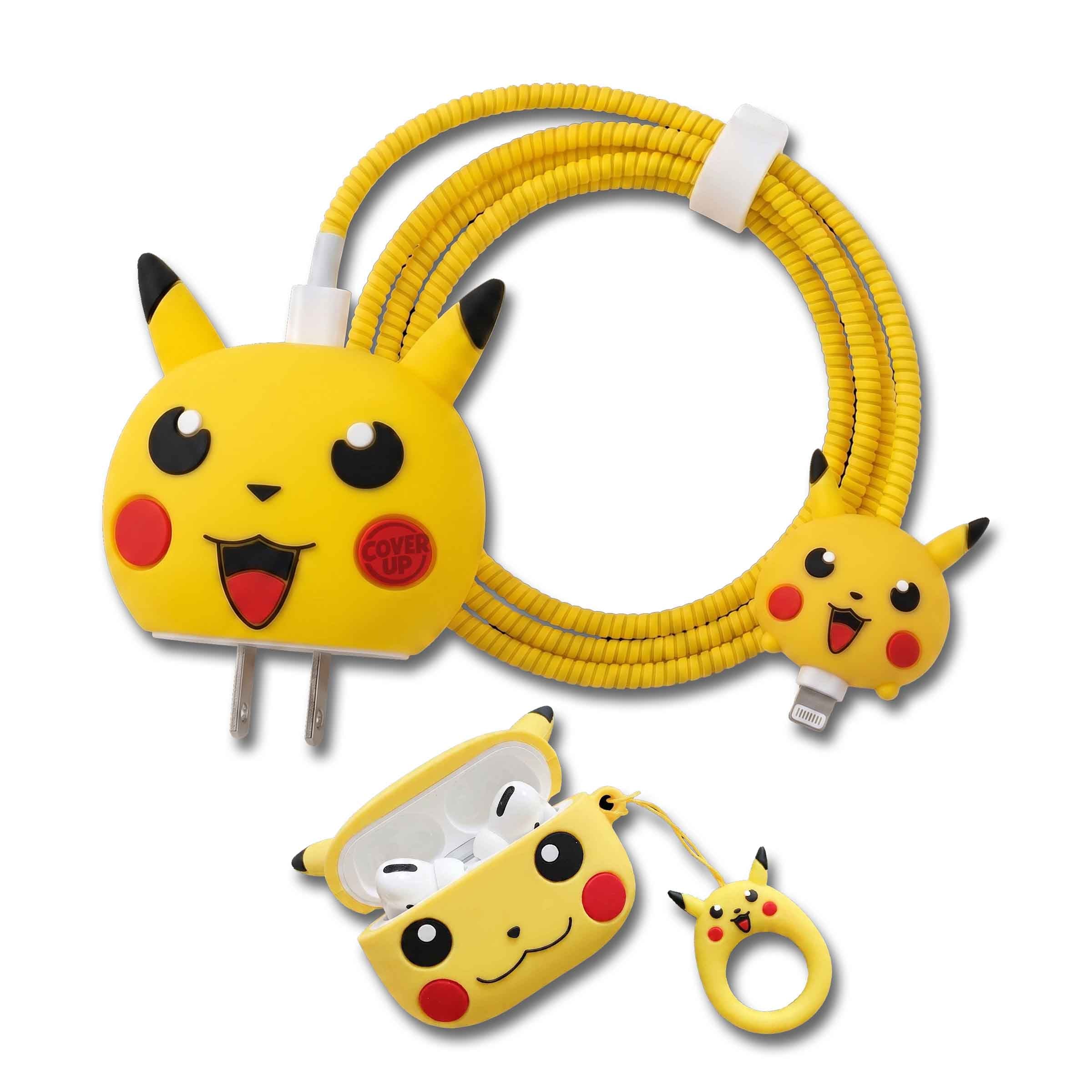 Pikachu Cartoon Charger Cover & AirPods Case Combo