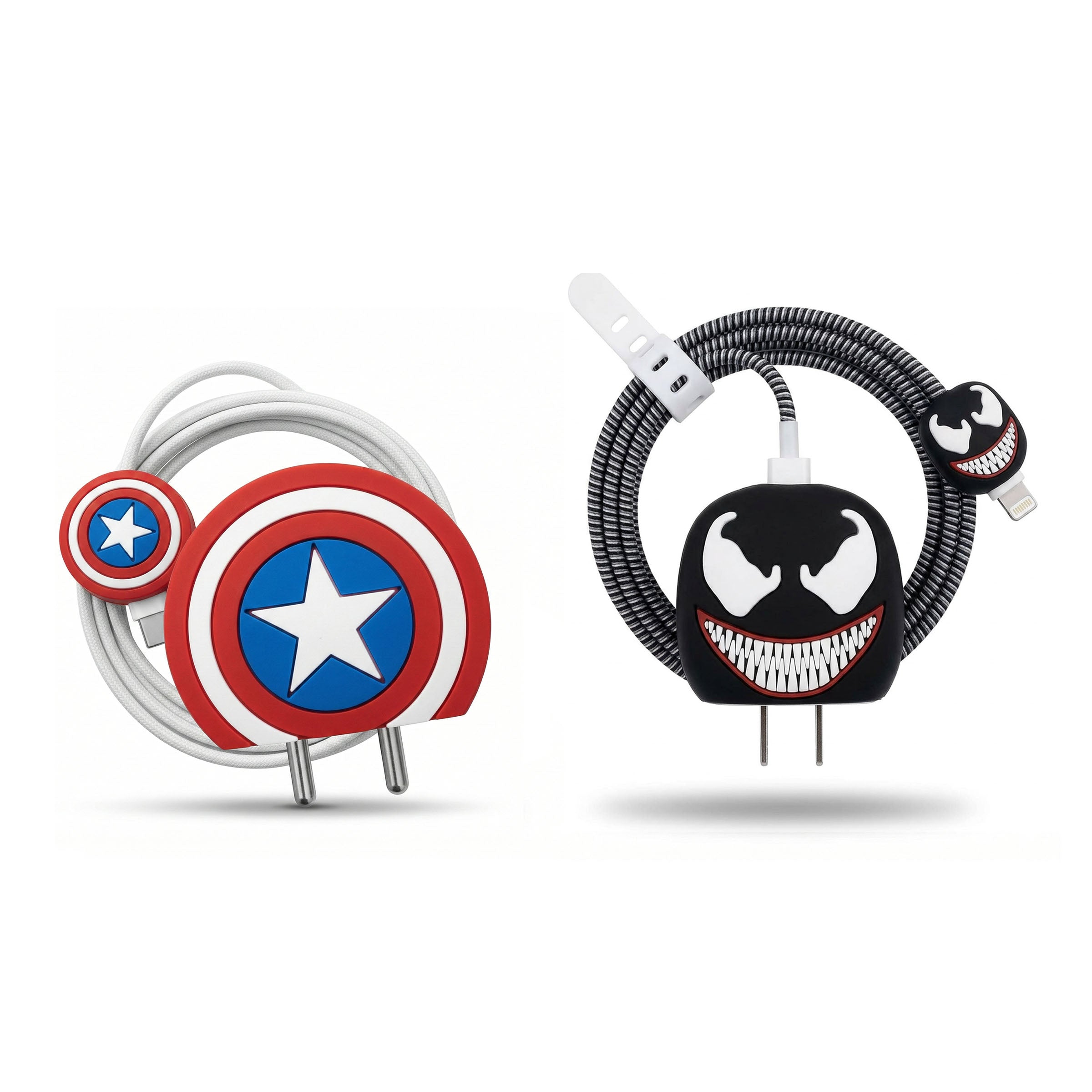 Captain America & Venom Silicone Charger Protector Pack